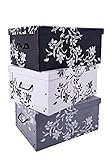 3er Set Aufbewahrungsbox in 3 Farben (weiß, schwarz und grau) mit jeweils 45...