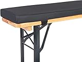 TexDeko® Bierbankauflage gepolstert für Bierzeltgarnitur 180x25x4cm (kurz) XL...