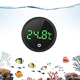 OQIMAX Aquarium Thermometer Mini, Digital Aquarienthermometer LED Display with...