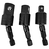 KIKAPA 3 STÜCK Wackel Buchse Adapter Universal Gelenk Dreh Sockel Set, 1/4 Zoll Sechs...
