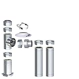 H&M DW New-Line Schornstein-Paket 3,2m Ø 150mm Edelstahl Bausatz doppelwandig 25mm...