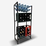 DEVIHOME® Getränkekistenregal – für 3 Kisten & 10 Flaschen | Kippsicher & Extra...