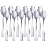 Amazon Basics Kaffeelöffel aus Edelstahl mit quadratischem Rand, 14,2 cm, 12er-Pack