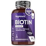 Biotin Tabletten - 12.000μg reines Biotin für Haare, Haut und Bartwuchs - 1...