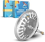 ABFLUSSHELD Siebkörbchen Spüle 82mm - Rostfreies Edelstahl Spülbecken Sieb -...