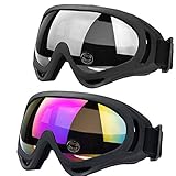 JTENG Motorrad Goggle Motocross Skibrille Sportbrille Wind Staubschutz...