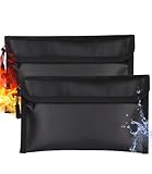 2 Stück Feuerfeste Tasche, Feuerfeste Dokumententasche 20.5 x 12 cm, Feuersichere...