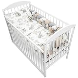 Baby Bettwäsche 120 x 90 cm Bettdecke und Kissen - Set Kinderbettwäsche aus Baumwolle...