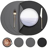 Myir JUN Tischsets 4er Set, Tischsets Abwaschbar Platzsets Rund Ø 38cm Platzdeckchen Rund...