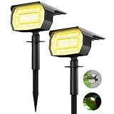 LOTMOS Solarlampen Solarstrahler für Außen Garten, 2 Stück 72 LED Solar Strahler...