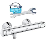 GROHE Precision Flow - Thermostat-Brausearmatur (Sicherheitssperre bei 38°C, mit...