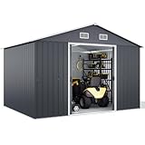 TRIUMPHKEY Gartenhaus Metall mit Boden Gerätehaus XXXL 301x 259x 202cm...