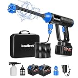 IronHawk Akku-Hochdruckreiniger Kabellos – 2×Li‑Ion Akkus, Tragbar &...
