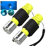 2 Pack Tauchlampe, 1000 Lumen Tauchen Taschenlampe Wiederaufladbar, IPX8 wasserdichte...