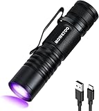 MOWETOO UV Taschenlampe Aufladbar - Mini LED UV Lampe Schwarzlicht Taschenlampe,...