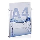 DIN A4 Wandprospekthalter, transparenter Flyerhalter zur Wandmontage,...