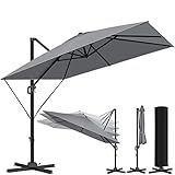 KESSER® Sonnenschirm Ampelschirm SUN XL 300 x 300 cm Inkl. Abdeckung...