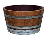 Holzfass als Pflanzkübel, Weinfass halbiert geölt (D70 cm) (ohne Zubehör)