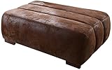 Cavadore Sofa-Hocker Scoutano in Antiklederoptik / Polsterhocker im Industrial Design /...