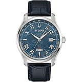 Bulova Herren-Automatikuhr Wilton GMT Schwarz/Blau 96B385