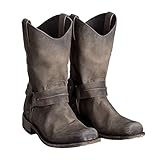 Minetom Herren Western Cowboy Stiefel Stiefeletten Reiterstiefel Vintage Combat...