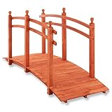 Nexos Trading Holz-Brücke 235cm/250cm/150cm - Farbe: Rot-Braun - Gartenbrücke...