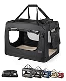 lionto Hundetransportbox faltbar für Reise & Auto, 50x34x36 cm, stabile...