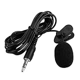 Externe 3,5-mm-Clip-on Voice Tube Revers Lavalier-Mikrofon Laptop Sprachrohr Mic für PC...