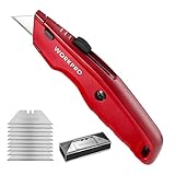 WORKPRO Premium Teppichmesser, Einziehbarer Universalmesser aus Vollmetall,...