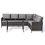 SVITA Madison & Monroe Polyrattan Ecksofa Rattan-Lounge Esstisch...