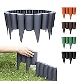 GARDENIX Rasenkante Kunststoff - 2.5m Beeteinfassung Holz, Holzpalisaden Beeteinfassung,...