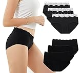 EKSHER Unterhosen Damen Spitze Slip 6er Pack Baumwolle Sexy Unterwäsche Frauen Mittel...