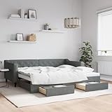 vidaXL Tagesbett, Sofabett Ausziehbar mit Schubladen, Gästebett Schlafsofa für...