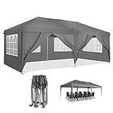 COBIZI Pavillon 3x6m Wasserdicht mit 6 Seitenwänden Pop-Up UV-Schutz 50+ Gartenfesten...