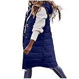 HHOP Damen Weste lang Damen Parka Damen Jacke Longjacke Damen Baseball Jacke Damen Canada...