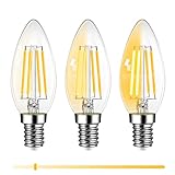 DGE E14 LED Dimmbar Lampe 6W, 600 Lumen 2700K Warmweiss E14 Kerze Led Glühbirne, Ersetzt...