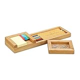 Relaxdays Stiftablage Bambus, 3-teiliger Schreibtisch Organizer, Stifteschale &...