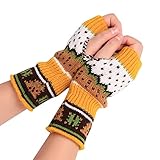 LTWOTEJNG Fingerlose Handschuhe, Damen Mädchen Strick Weiche Damen Pulswärmer Strick...