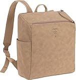 LÄSSIG Baby Wickelrucksack Wickeltasche mit Zubheör veganes Leder/Tender...