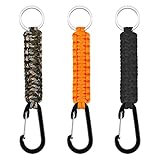 XREE 3 Stück Paracord Schlüsselanhänger, Schlüsselband mit Karabiner...