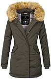 MARIKOO Damen Winter Jacke Parka Mantel Winterjacke warm gefüttert B362...