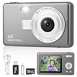 Digitalkamera Fotokamera mit 64GB Karte,Tragbare Fotoapparat mit 2,4' LCD Bildschirm,HD...