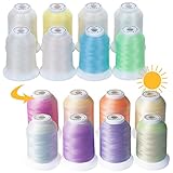 New brothread 8 Spulen UV Farbwechsel Maschinenstickgarn 30WT 500M (550Y) Jede...