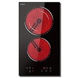 Glaskeramikkochfeld 2 Zonen, Hobsir Einbau Kochfelder 30cm, 3200W,...