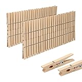 VonBueren 100 x Wäscheklammern Holz groß | Holzklammern aus nachhaltigem unbehandeltem...