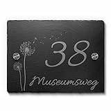 Premium Hausnummer aus einzigartigem Schiefer mit Gravur Zahlen und Ziffern...