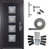kuporta Haustür Komplett-Set - Eingangstür Haustüre aus Kunststoff Modell: Rimini, 98 x...