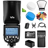 Godox V1 V1-C Blitz für Canon Kamera TTL-Blitz 1/8000 HSS, 480 Blitze mit voller...