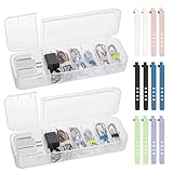 Kabel Aufbewahrungsbox 2 Stück, 7 Fächer Transparente Kabelmanagement-Box mit 12...