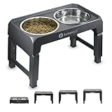 LumoLeaf Hundenapf Erhöht mit 4 Höhenverstellbarer Ständer, 2er 1,3L...